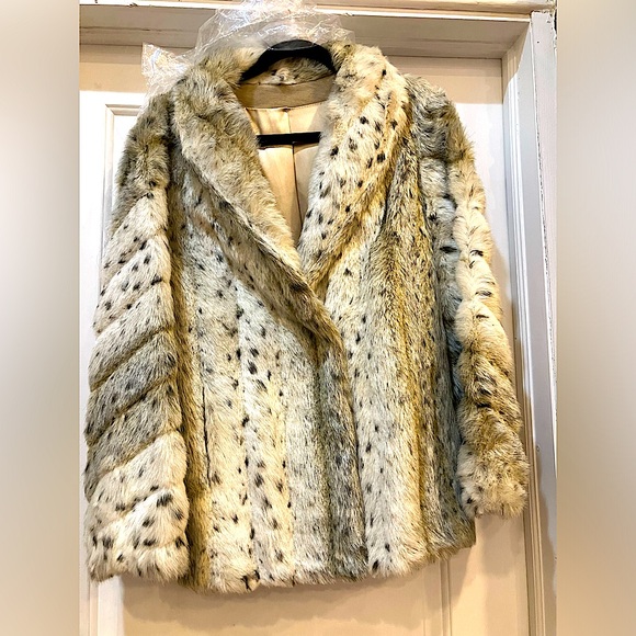 Leopard print real vintage fur coat - New, size S-M - Picture 2 of 5